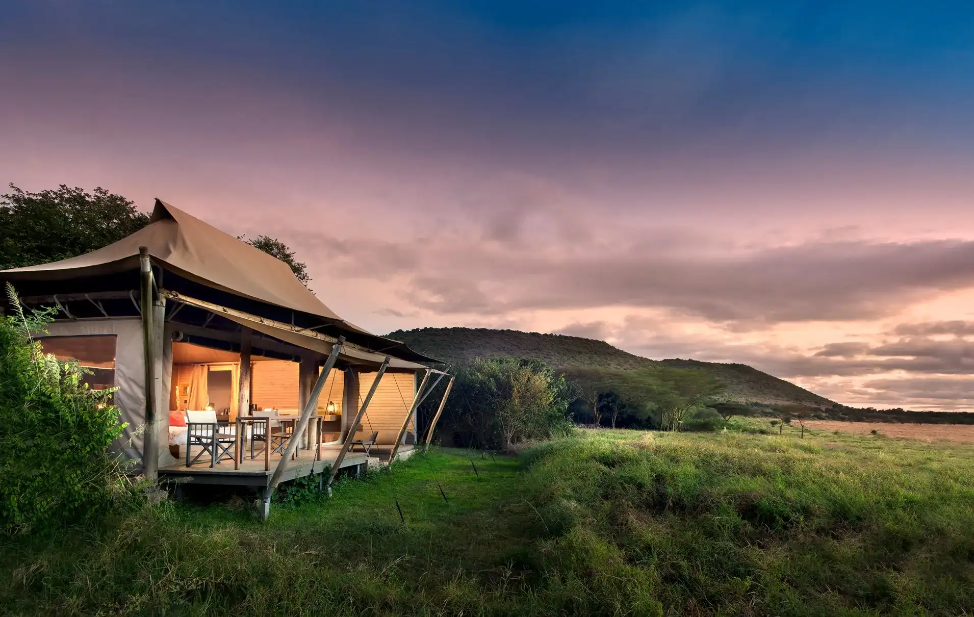casa campin en donde vas a estar cómodo viendo un atardecer en Kenia
