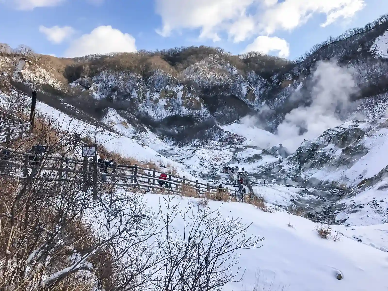 caminos con cerca en las montañas con nieve